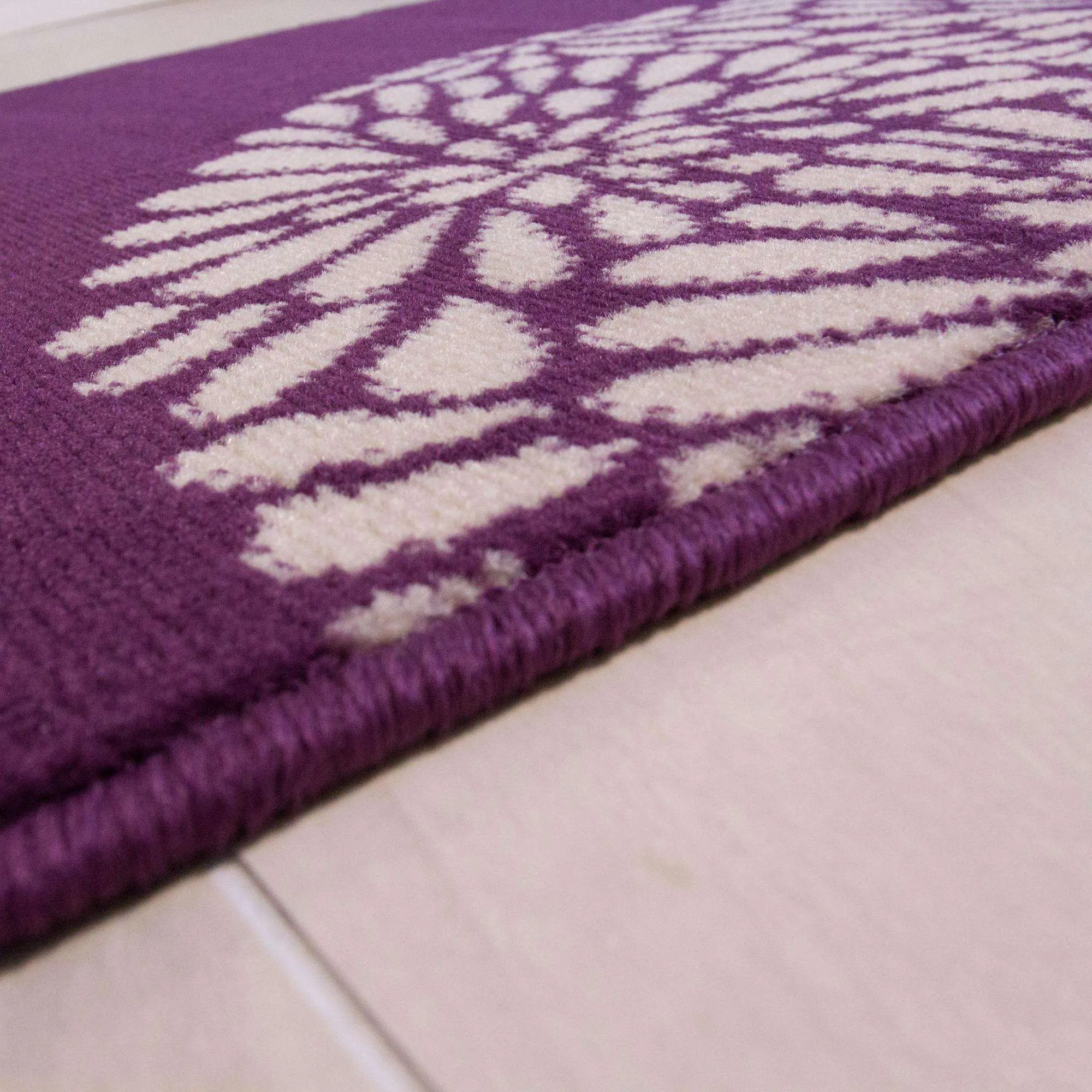 Purple and Black Modern Rug