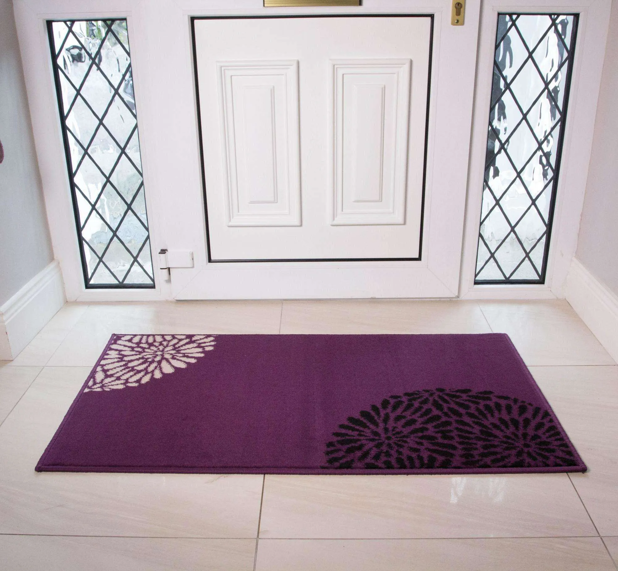 Purple and Black Modern Rug