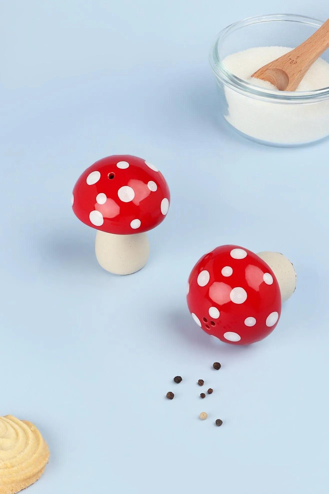 Quirky Red Mushroom Salt & Pepper Shaker Set