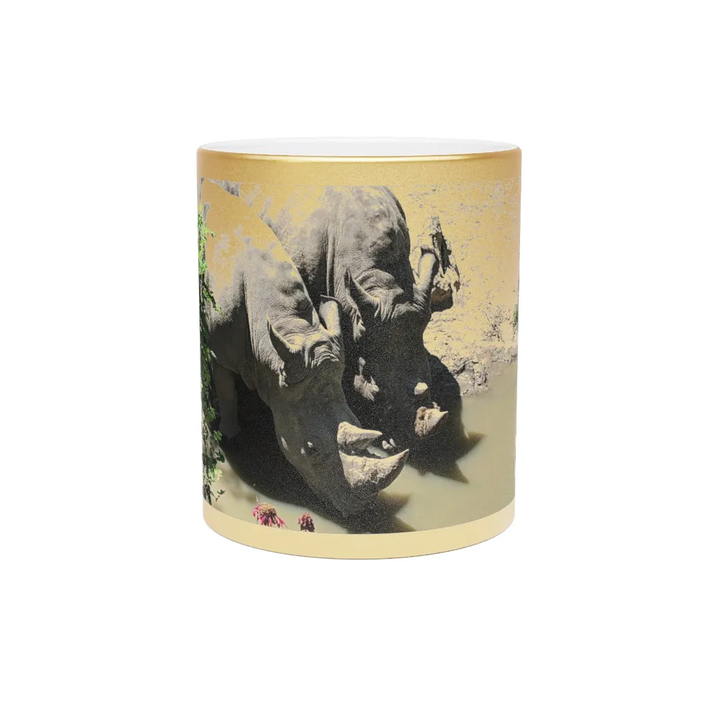 Rhinos Metallic Mug (Silver / Gold)