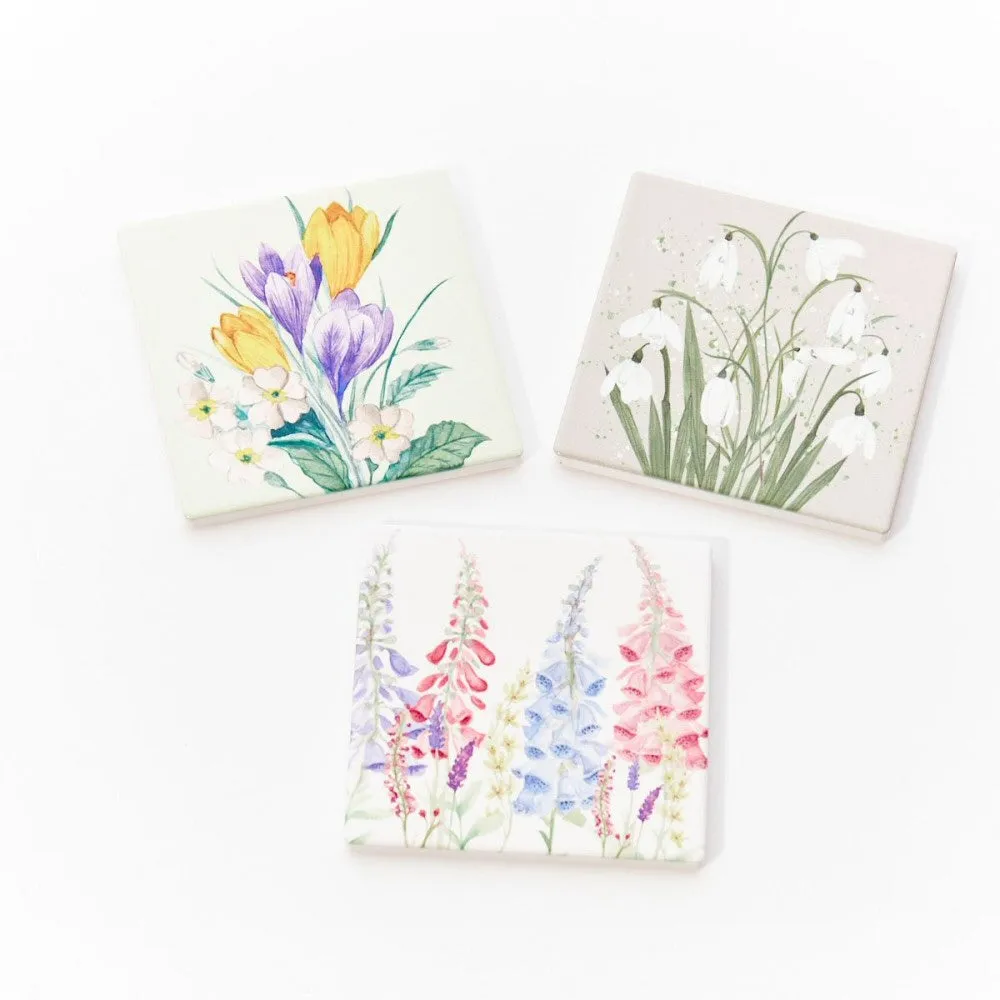 Richard Langs 10cm Ceramic Spring Floral Coaster (Choice of 6)