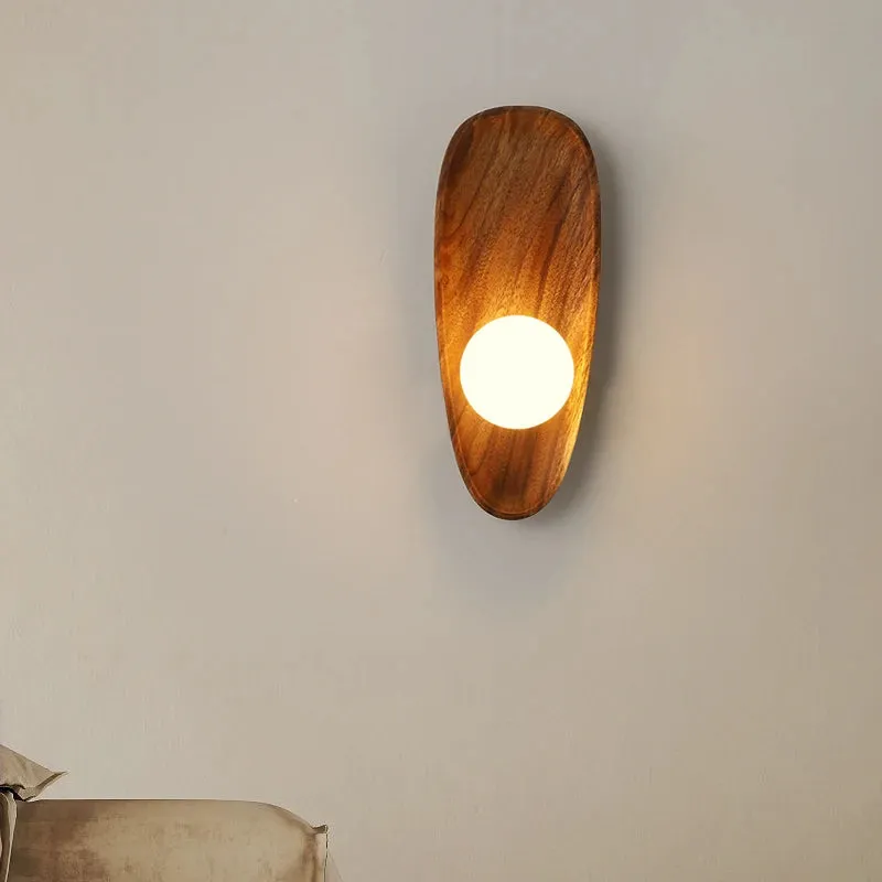 Rustic Glow Wooden Wall Sconce