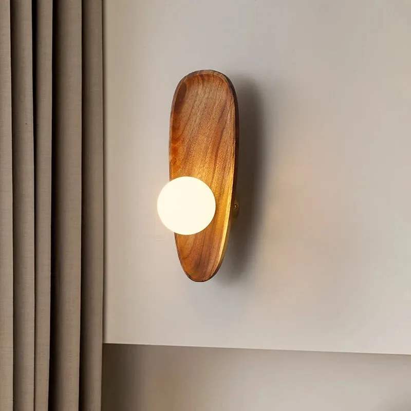 Rustic Glow Wooden Wall Sconce