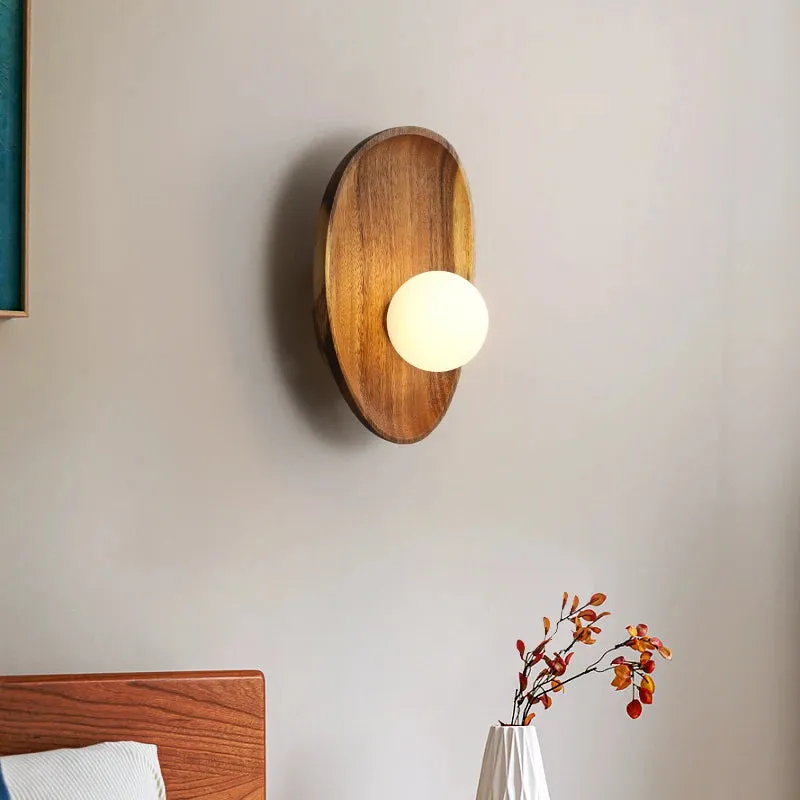 Rustic Glow Wooden Wall Sconce