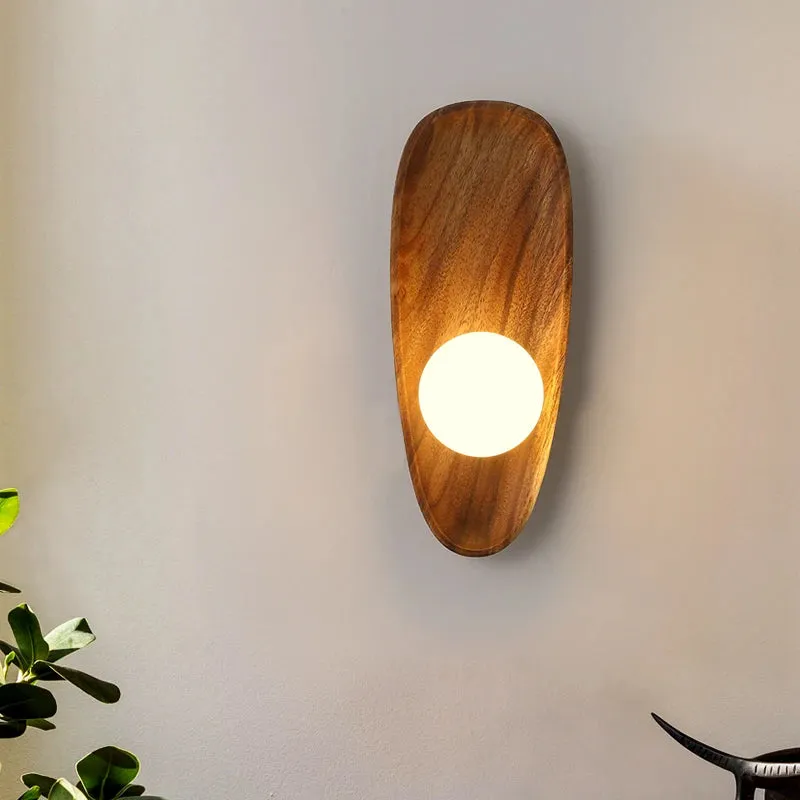 Rustic Glow Wooden Wall Sconce