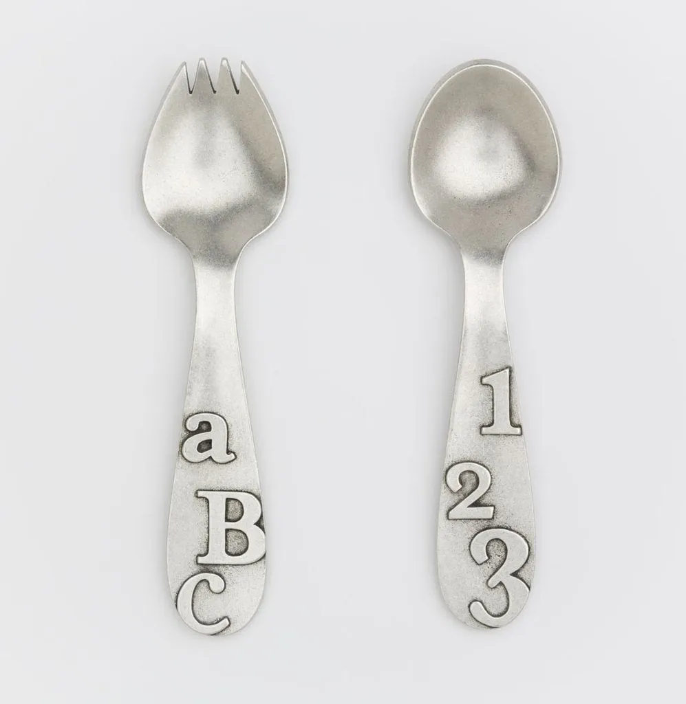 SALE! ABC/123 Baby Spork and Spoon Set by Beehive