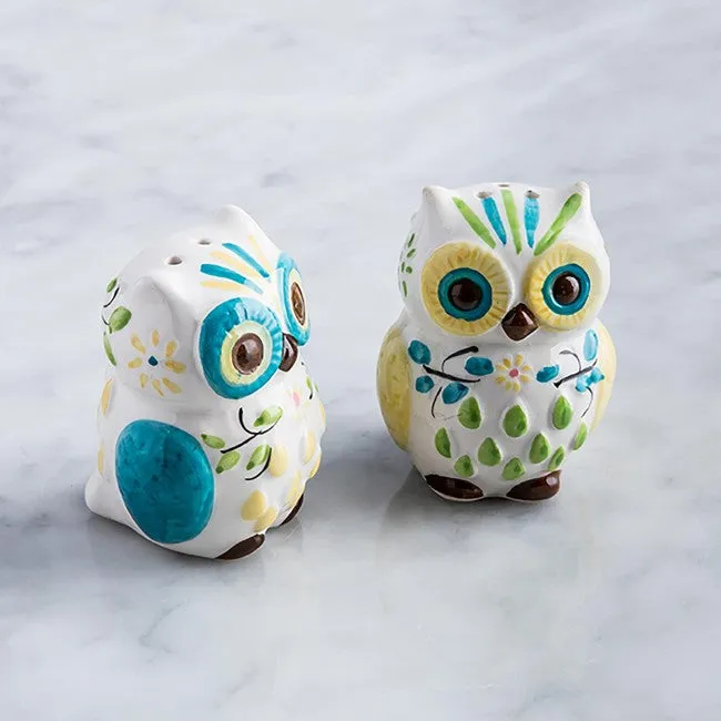 Salt and Pepper Shakers - Floral Owls