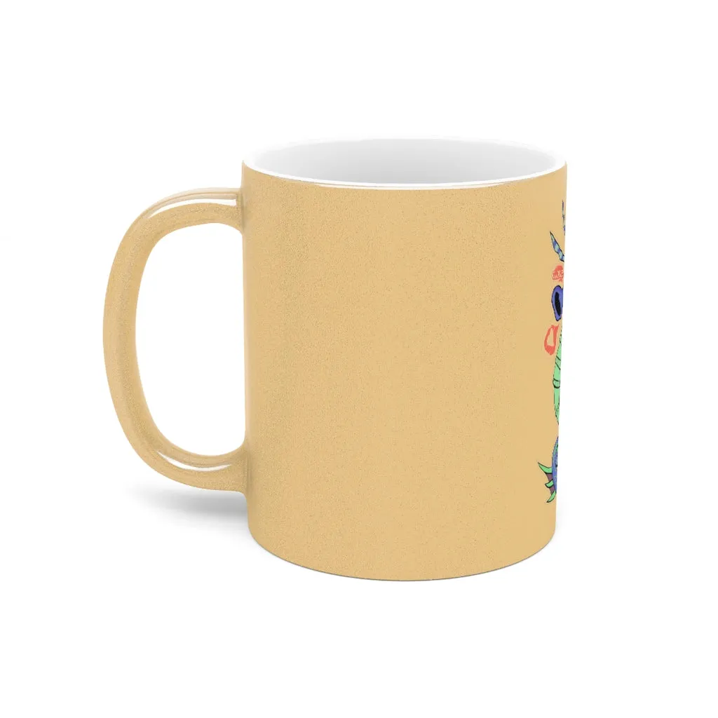 Scribbler's the Seahorse Metallic Mug (Silver / Gold)