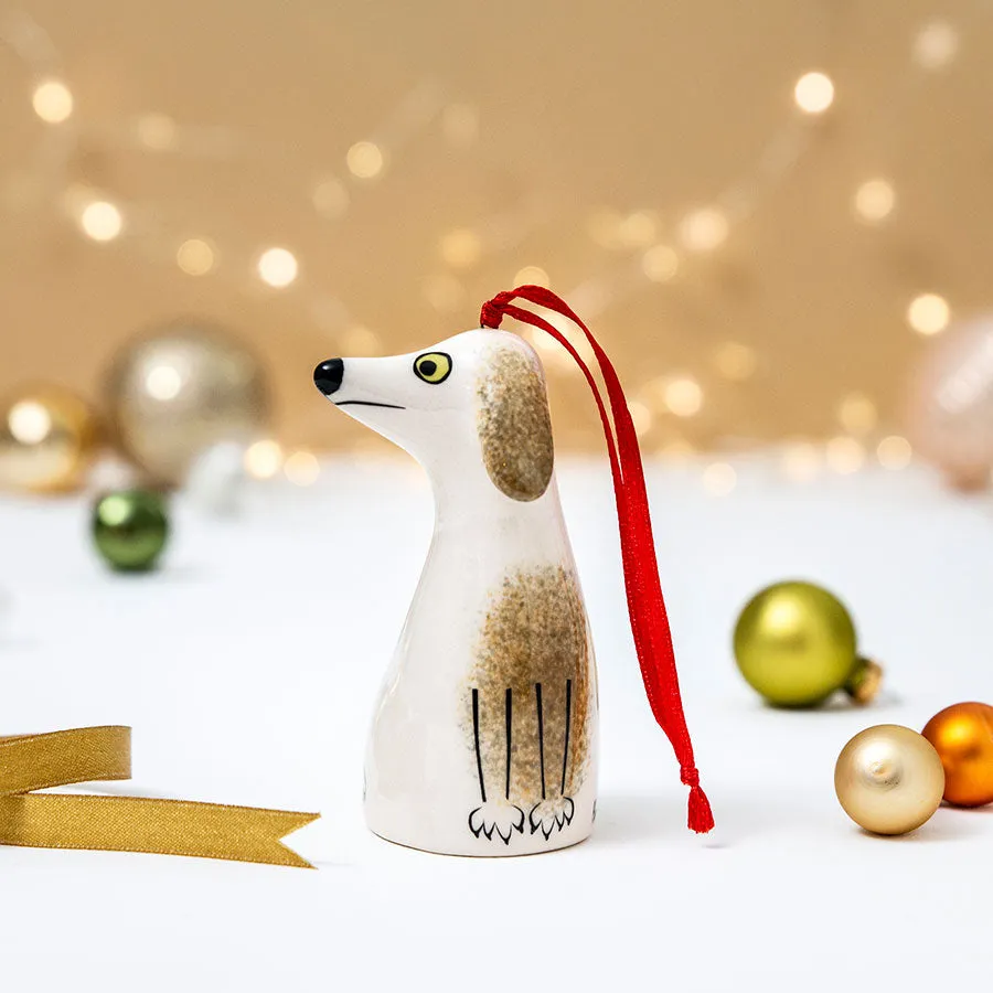 Scruffy Dog Hanging Christmas Decoration x 4