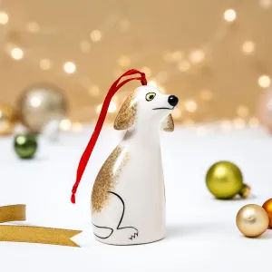 Scruffy Dog Hanging Christmas Decoration x 4