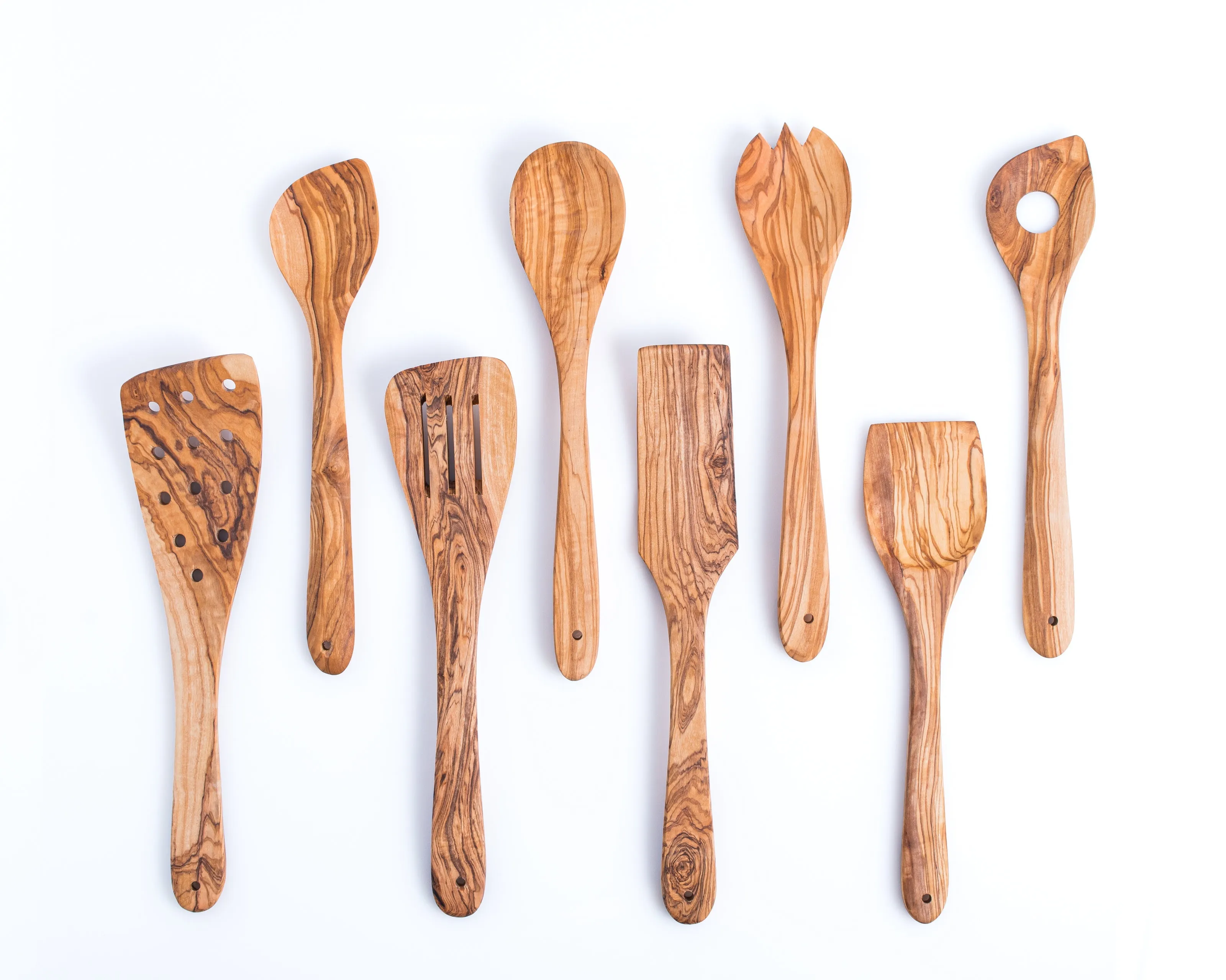 Set of 8 Olive Wood Utensils