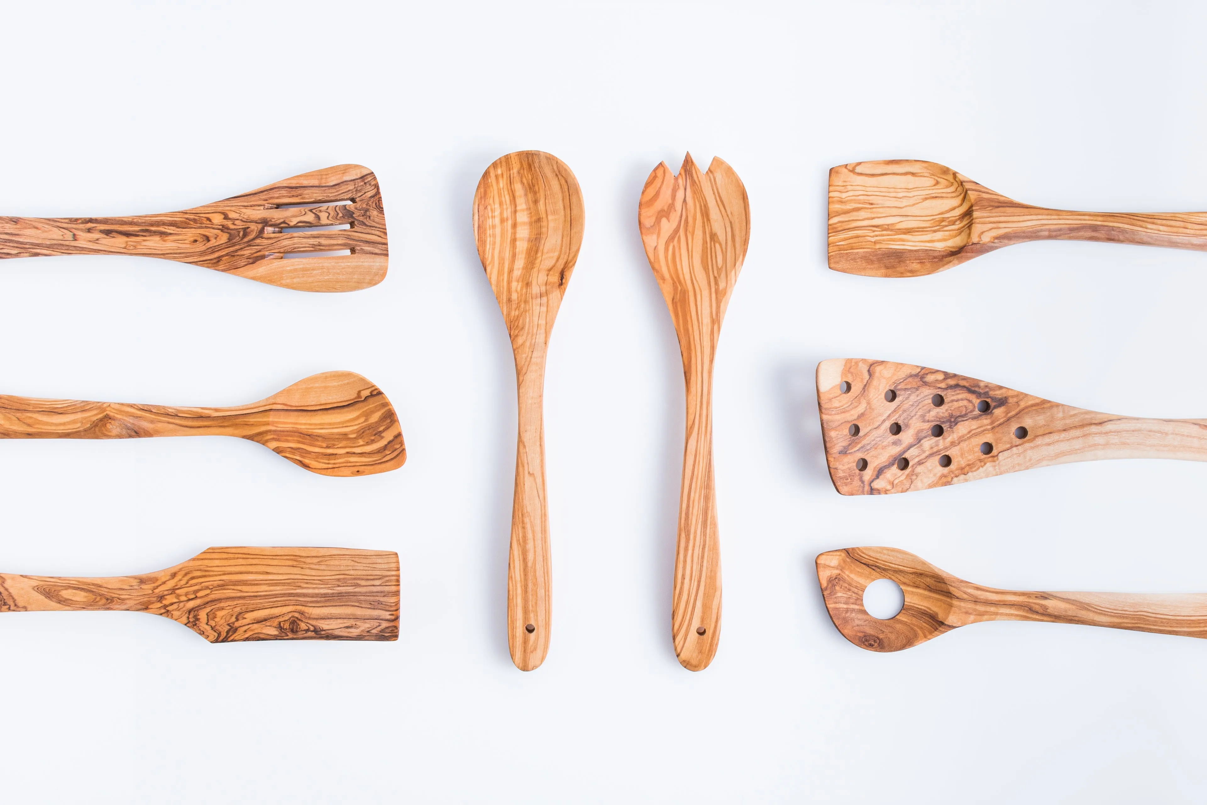 Set of 8 Olive Wood Utensils