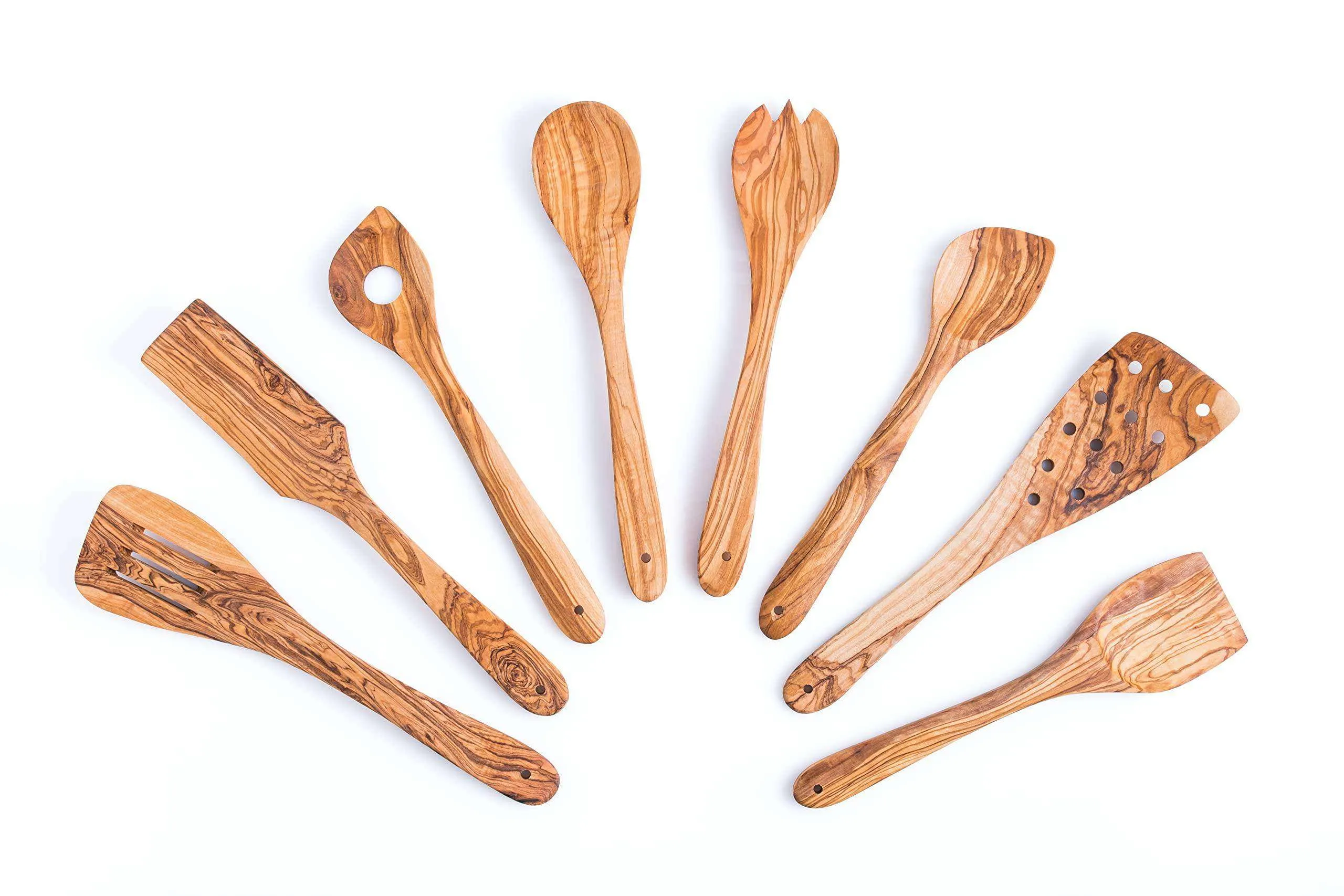 Set of 8 Olive Wood Utensils