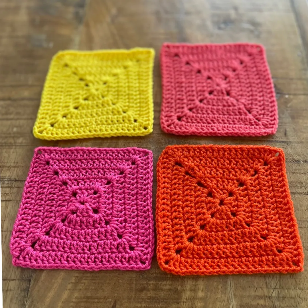 Square Crochet Coasters Set of 4