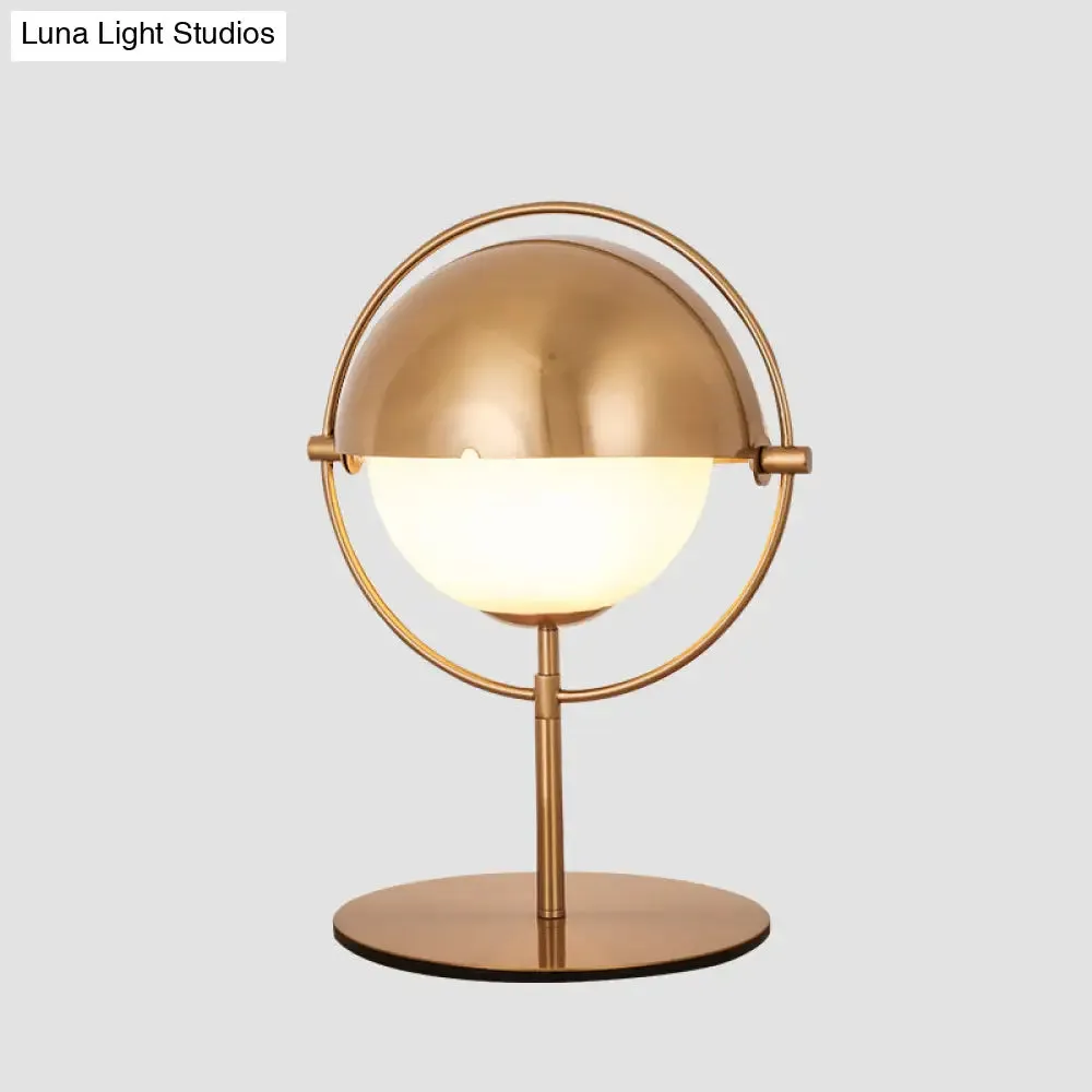 Swivel Globe Table Lamp - Opaline Glass, 1-Light Night Light for Bedroom