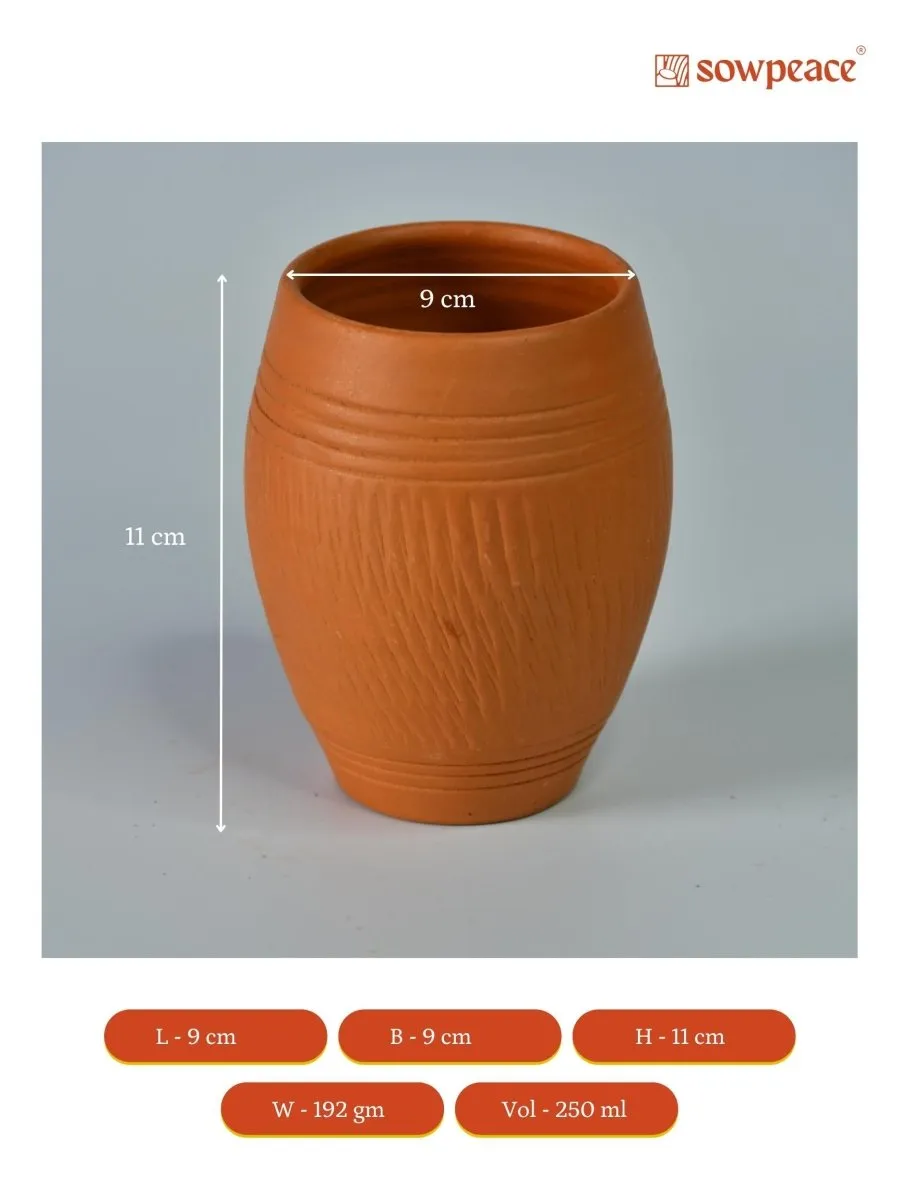 Terracotta Lassi Mug Set: Artisanal Elegance, Functional Design.