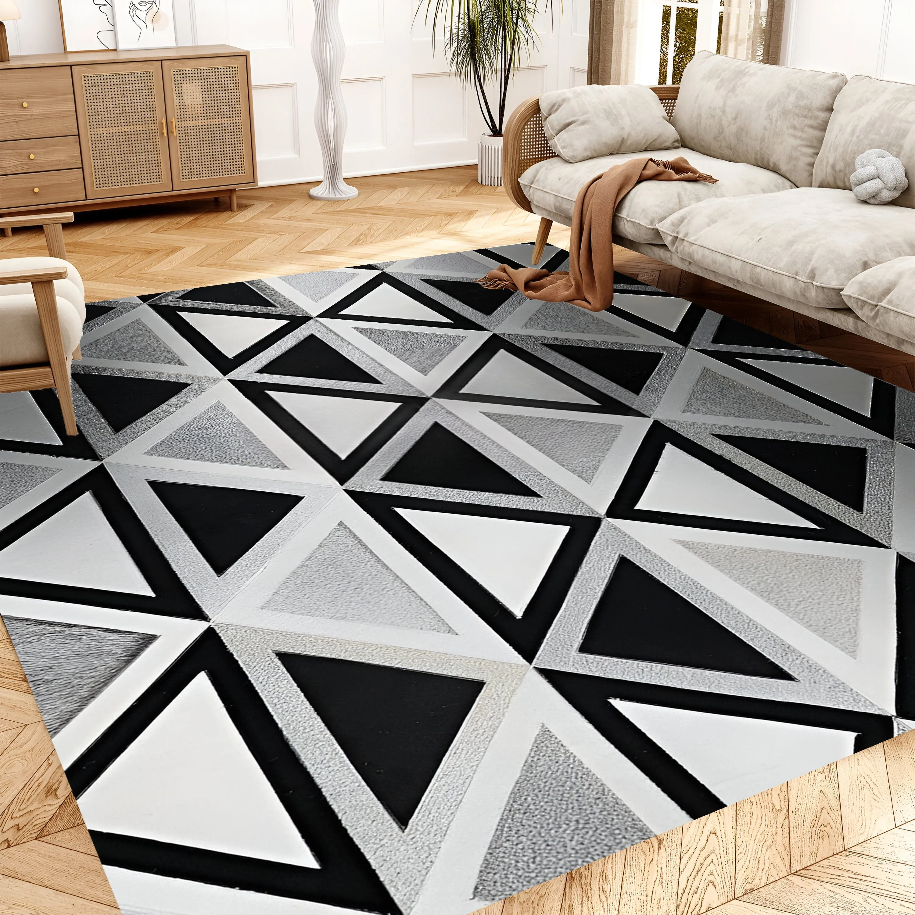 Unique Pattern High Quality Cowhide Patchwork Rug for Living Room, Natural Handmade Rug