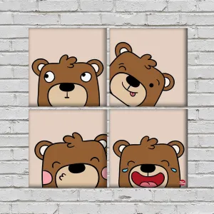 Wall Art Decor For Home Set Of 4 -Beer Face