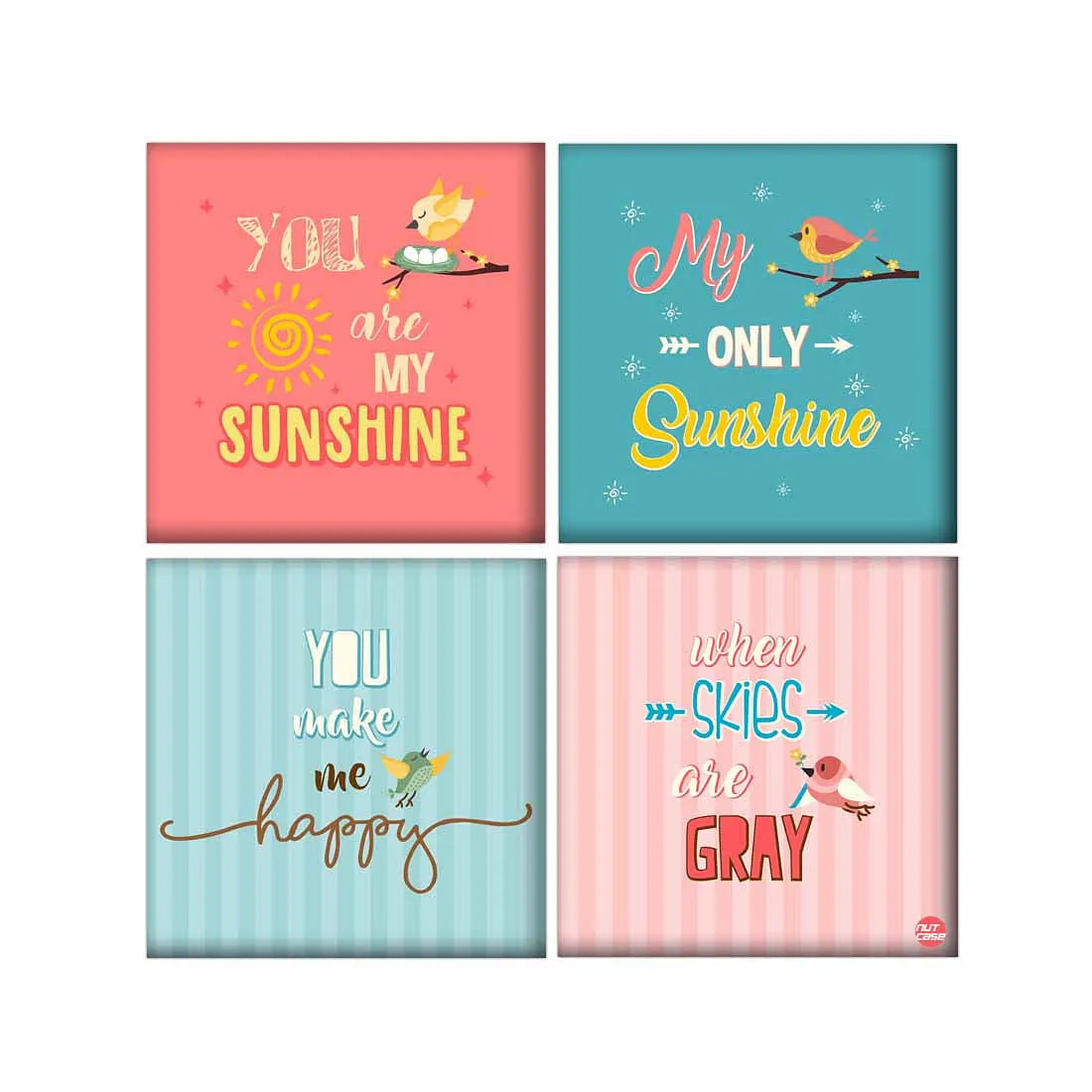 Wall Art Decor For Home Set Of 4 -You Are My Sunshine