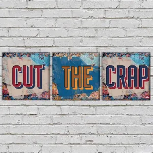 Wall Art Decor Hanging Panels Set Of 3 -Cut The Crap