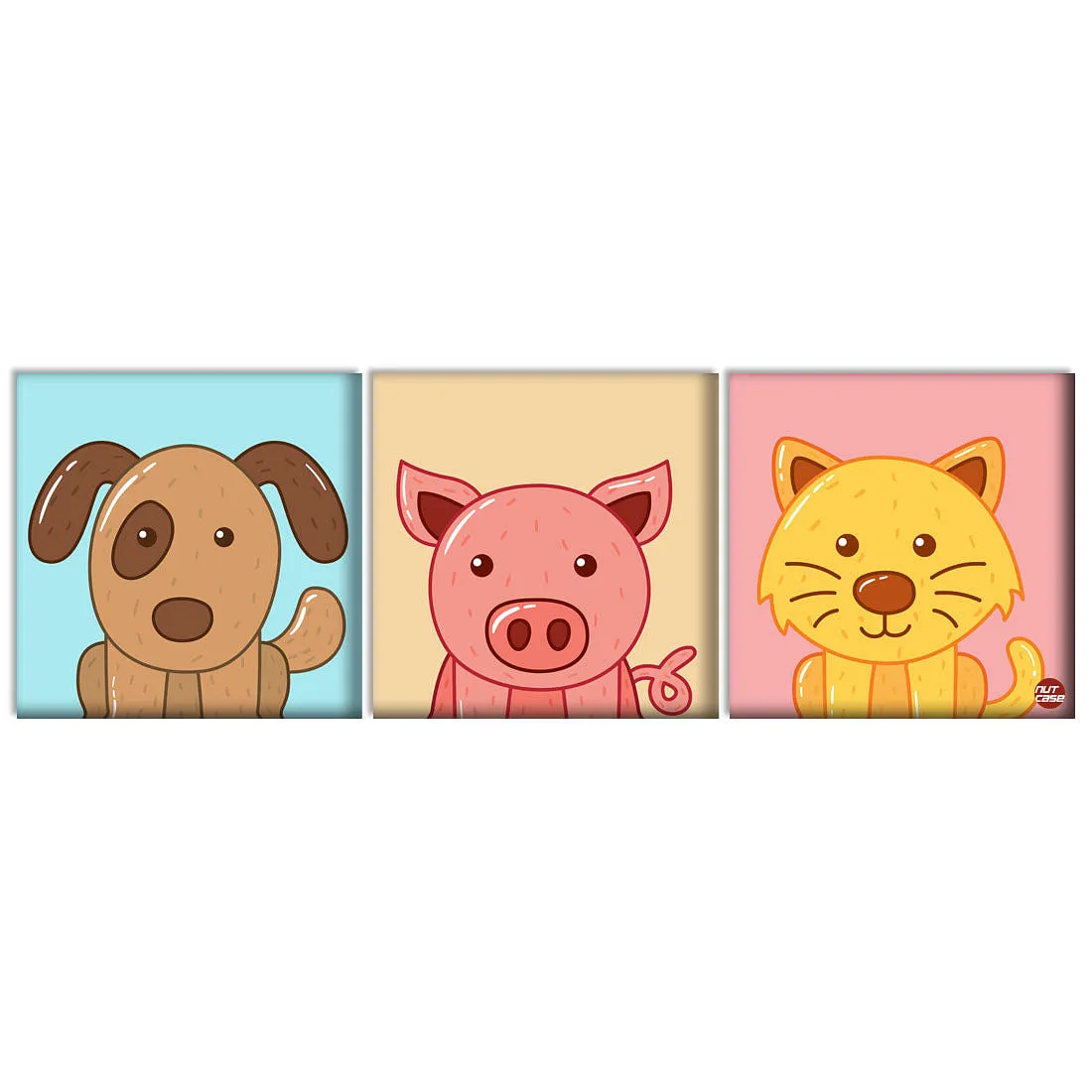 Wall Art Decor Hanging Panels Set Of 3 -Cute Dogs