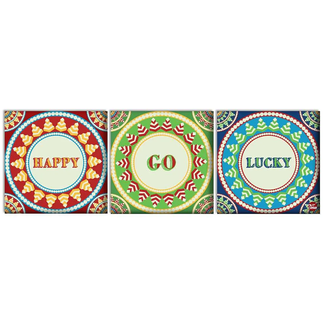 Wall Art Decor Hanging Panels Set Of 3 -Happy Go Lucky