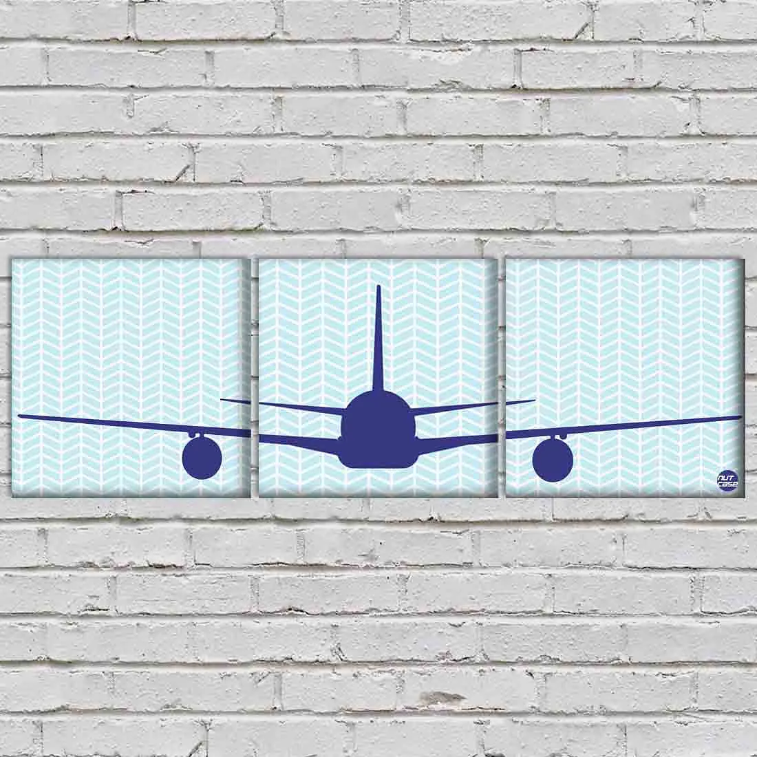 Wall Art Decor Hanging Panels Set Of 3 -Jet Plane