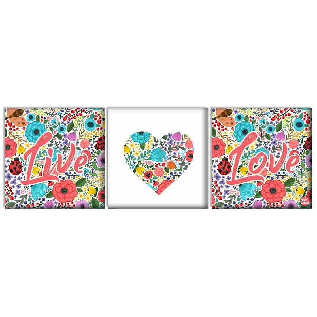 Wall Art Decor Hanging Panels Set Of 3 -Live Love