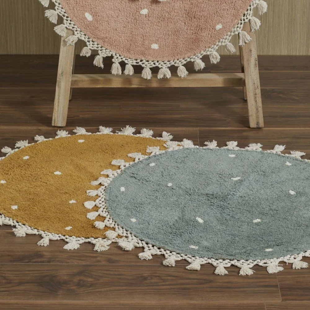 Walton & Co. 70cm Opal Dotty Circular Cotton Rug