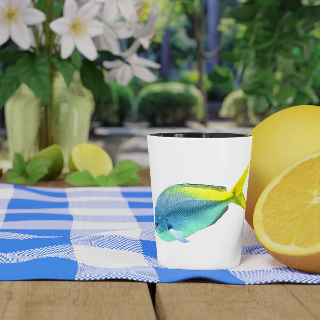 Yellow Blue Fish Shot Glass