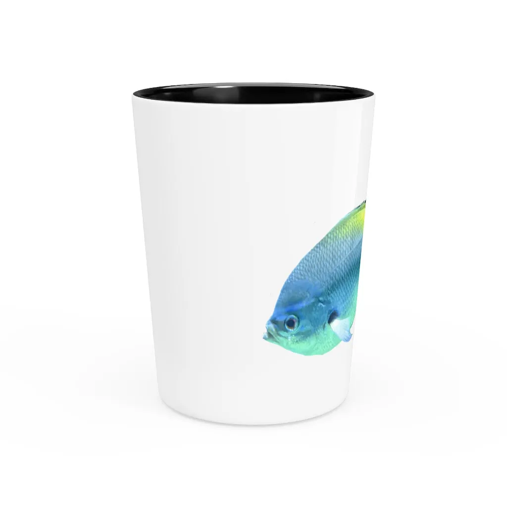 Yellow Blue Fish Shot Glass